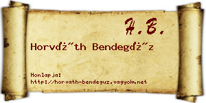 Horváth Bendegúz névjegykártya